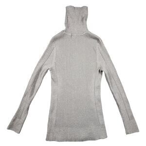 Covington Long Sleeve Ribbed Turtleneck Shirt Slim Womens Petite Medium Grayish